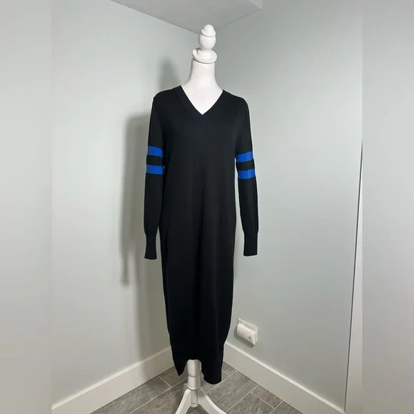 T Alexander Wang Merino Wool V Neck  Designer Black Sweater Dress Size Small - Picture 3 of 16